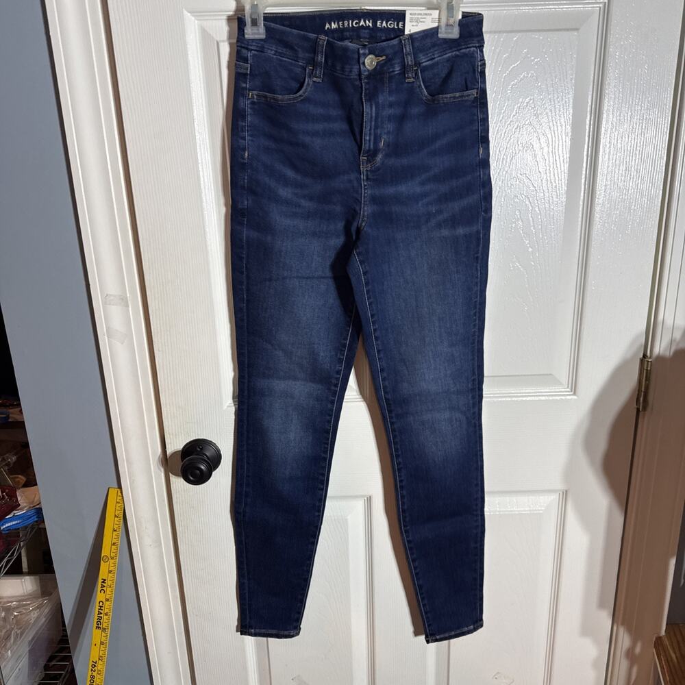 AE Next Level Curvy High-Waisted Jegging Women's Dark Atlantic 4 Long NWT
